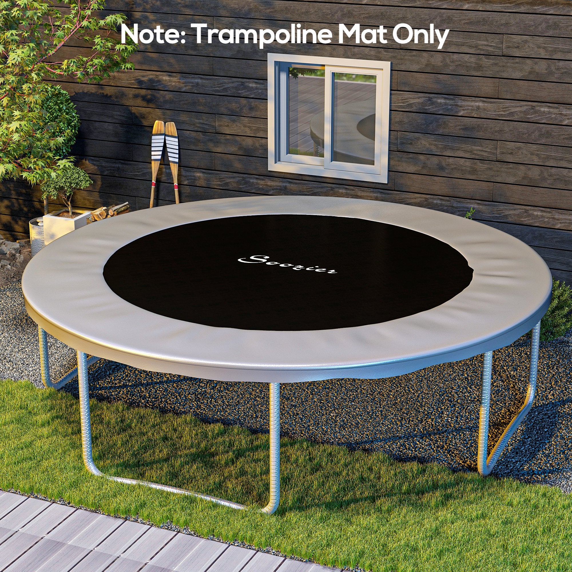 Trampoline Mat Replacement with Spring Pull Tool and 42 V-Hooks, Fits 8ft Trampoline, Using 5.5
