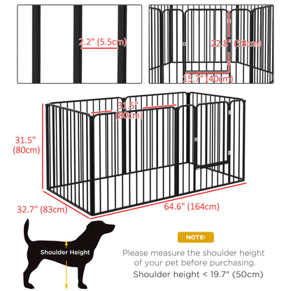 Dog Fence Outdoor 6 Panels 31.5" Height Steel Pet Exercise Pen Indoor, for Small and Medium Dogs Houses, Kennels & Pens   at Gallery Canada