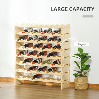 8-Tier Solid Pine Wooden Wine Rack, Stackable Wine Holder Wine Cabinet Free Standing Floor Liquor Storage Shelf, 72-Bottle Wine Racks   at Gallery Canada