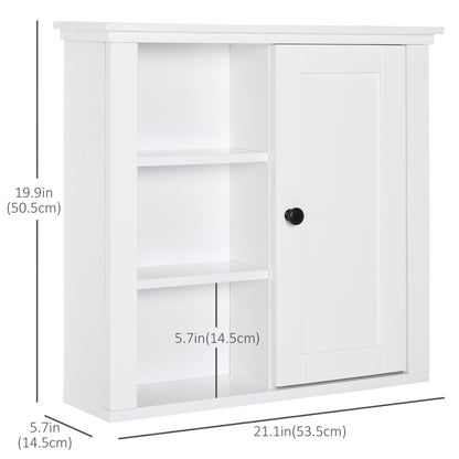 Bathroom Wall Cabinet, Wall Mounted Medicine Cabinet with 3 Open Shelves and Storage Cupboard for Laundry Room, White Wall Mounted Cabinets   at Gallery Canada