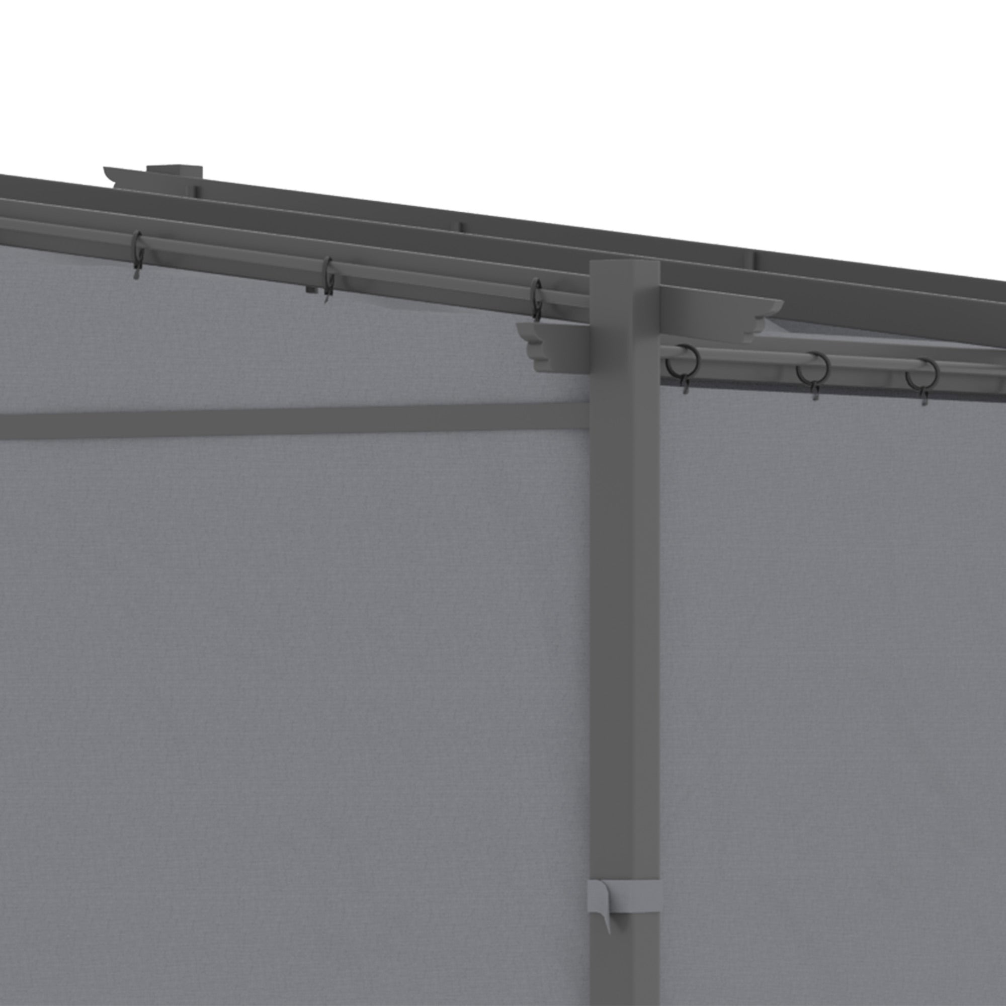 Metal Pergola with Sliding Roof Canopy, Retractable Pergola Canopy, 10' x 10', Dark Grey Pergolas at Gallery Canada