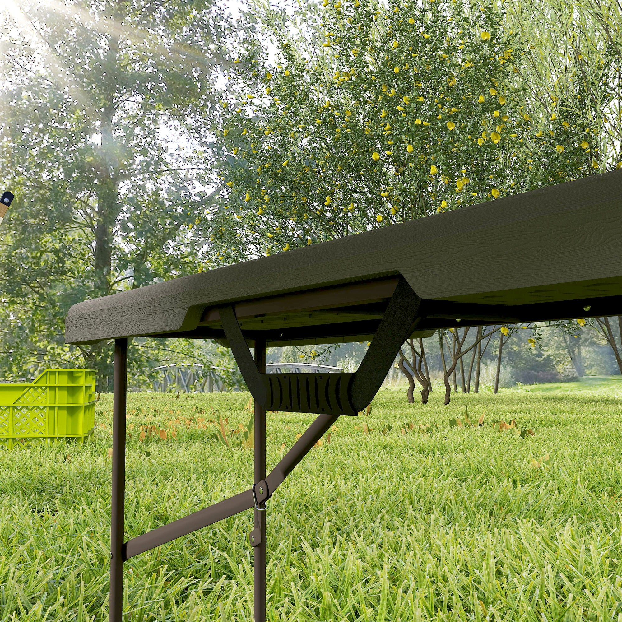 6 ft Plastic Bench Seat, 2 PC Portable Foldable Folding Bench with Carrying Handle for Picnic Camping, Distressed Brown Garden Accessories at Gallery Canada