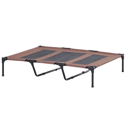 Elevated Dog Bed with Canopy, Portable Raised Dog Cot for XL Sized Dogs, Indoor &; Outdoor, 48" x 36" x 43", Coffee Elevated Dog Beds   at Gallery Canada