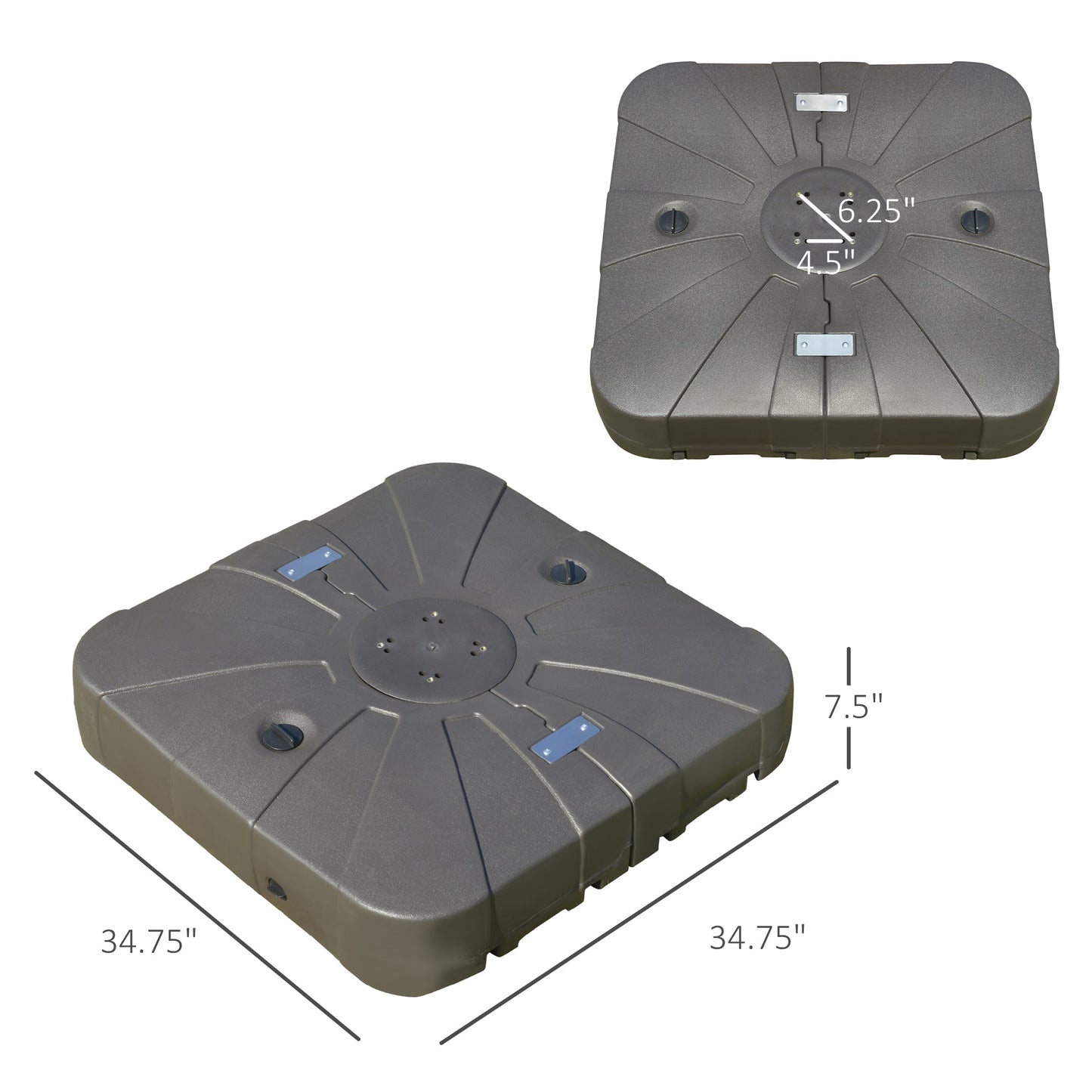 Square Cantilever Patio Umbrella Base Water or Sand Filled with Wheels Crossbar Heavy-Duty Umbrella Stand Coffee Umbrella Bases   at Gallery Canada