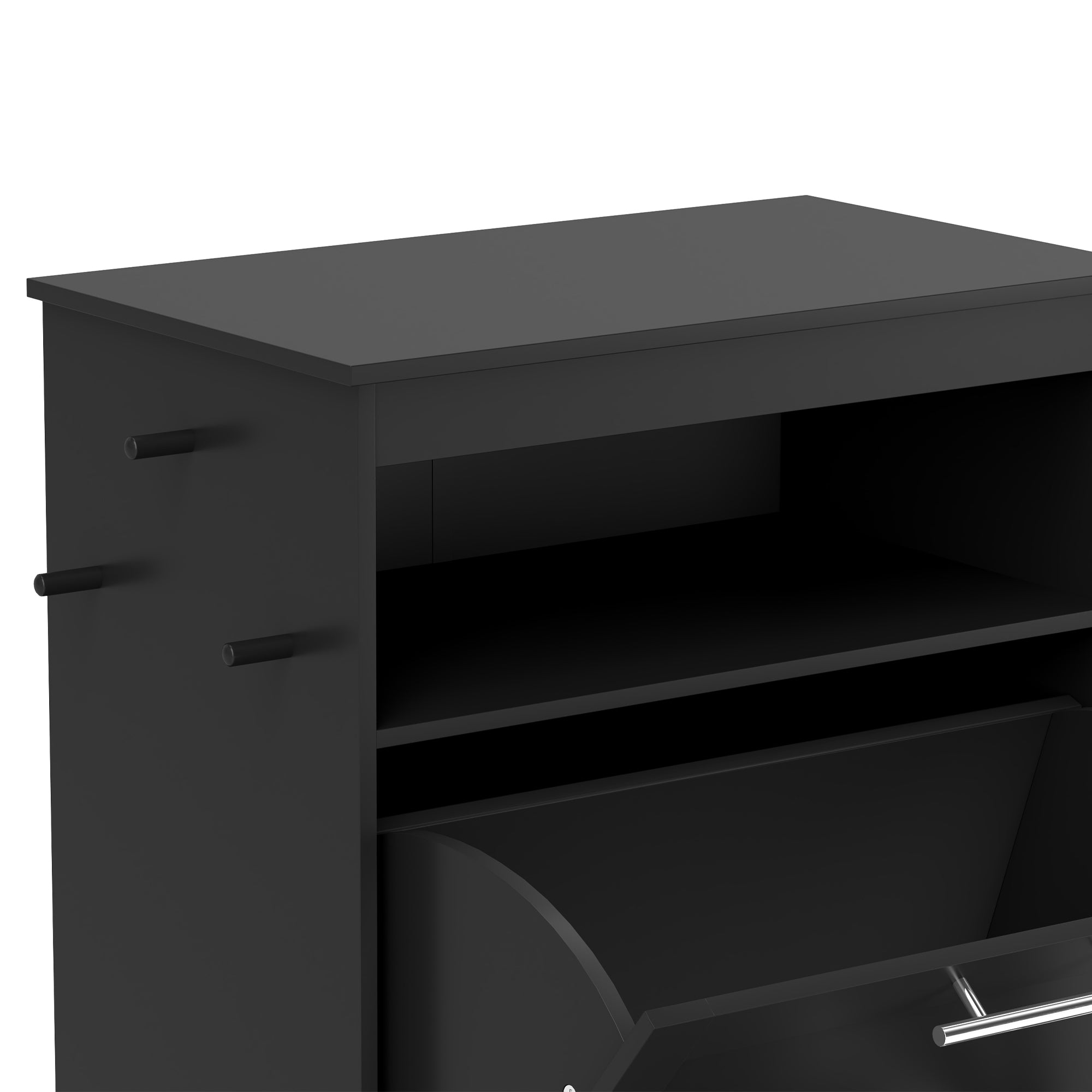 Pet Feeder Station Storage Cabinet, Dog Food Storage Container with Dog Raised Bowls, Watering Supplies, Black Dog Bowls at Gallery Canada