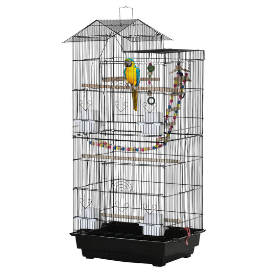 39" Bird Cage for Budgie, Cockatiel, Conure, Small Birds, with Ladder, Swing, Toys, Perches, Tray, Feeding Bowls, Handle Bird Cages   at Gallery Canada