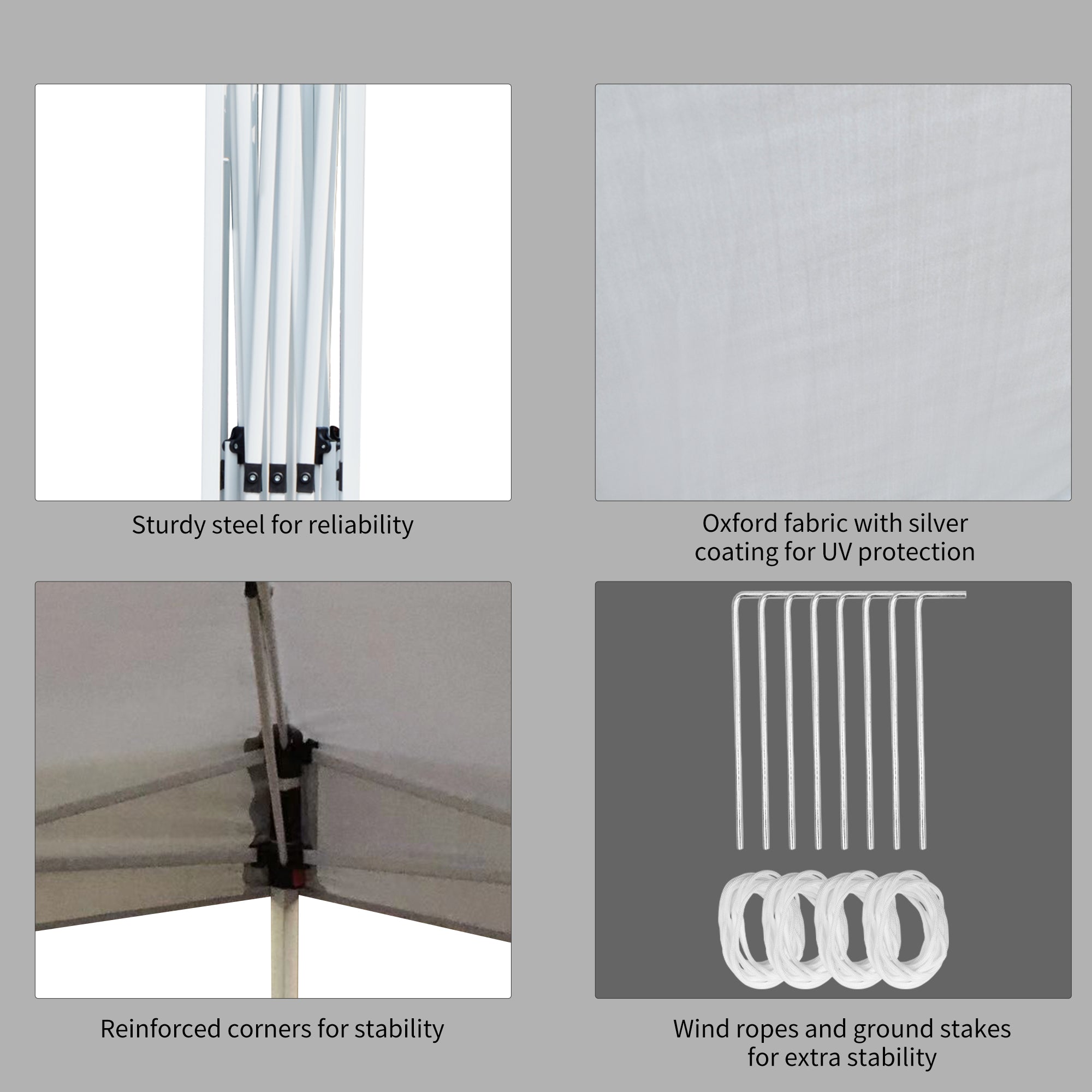 13' x 13' Pop Up Canopy Height Adjustable, Instant Pop Up Canopy Tent with Carrying Bag, Portable Gazebo Tent, White Pop Up Canopies at Gallery Canada