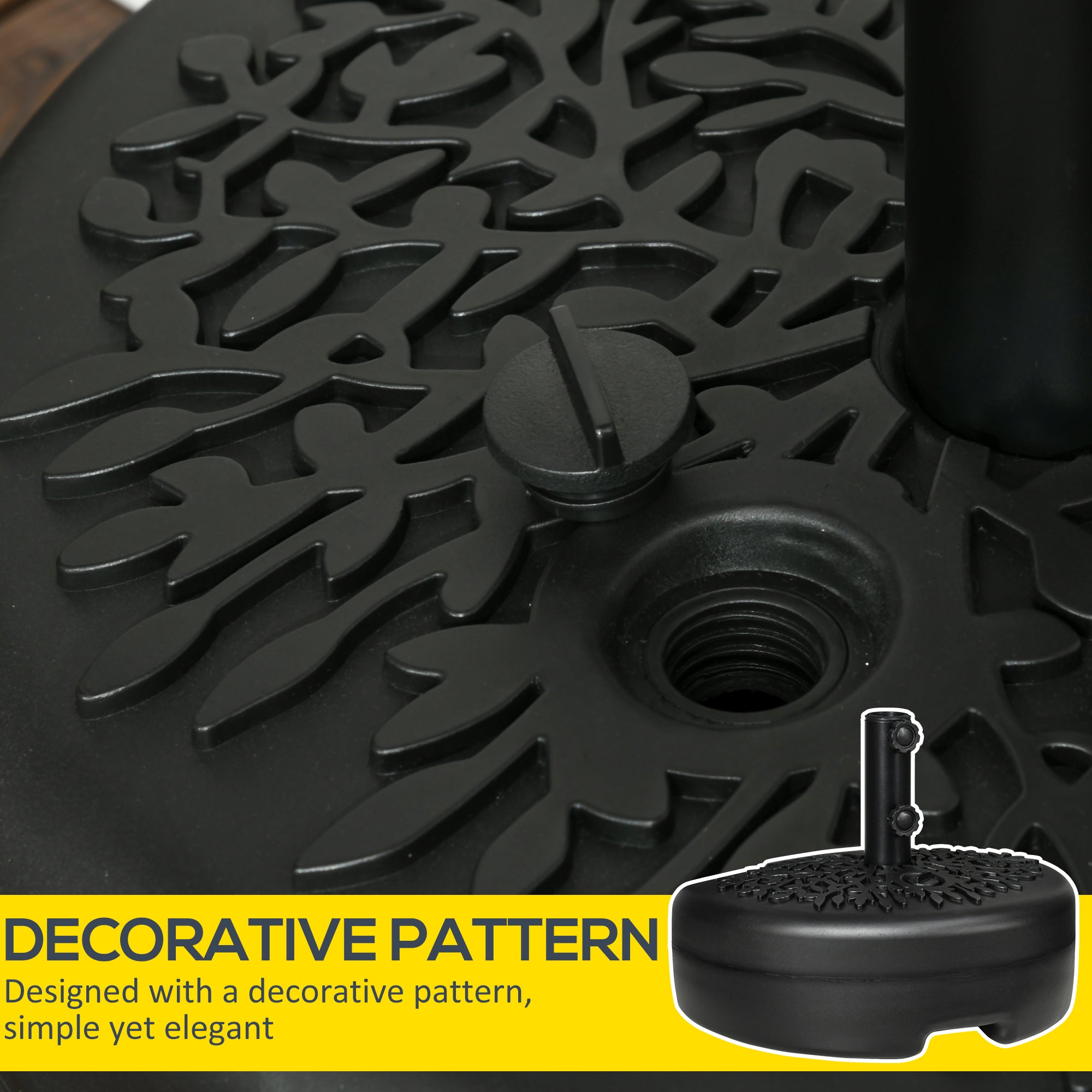 Half Round Umbrella Base, Sand or Water Filled Half Patio Umbrella Stand Holder 40lb Water or 46lb Sand, Black Umbrella Bases at Gallery Canada