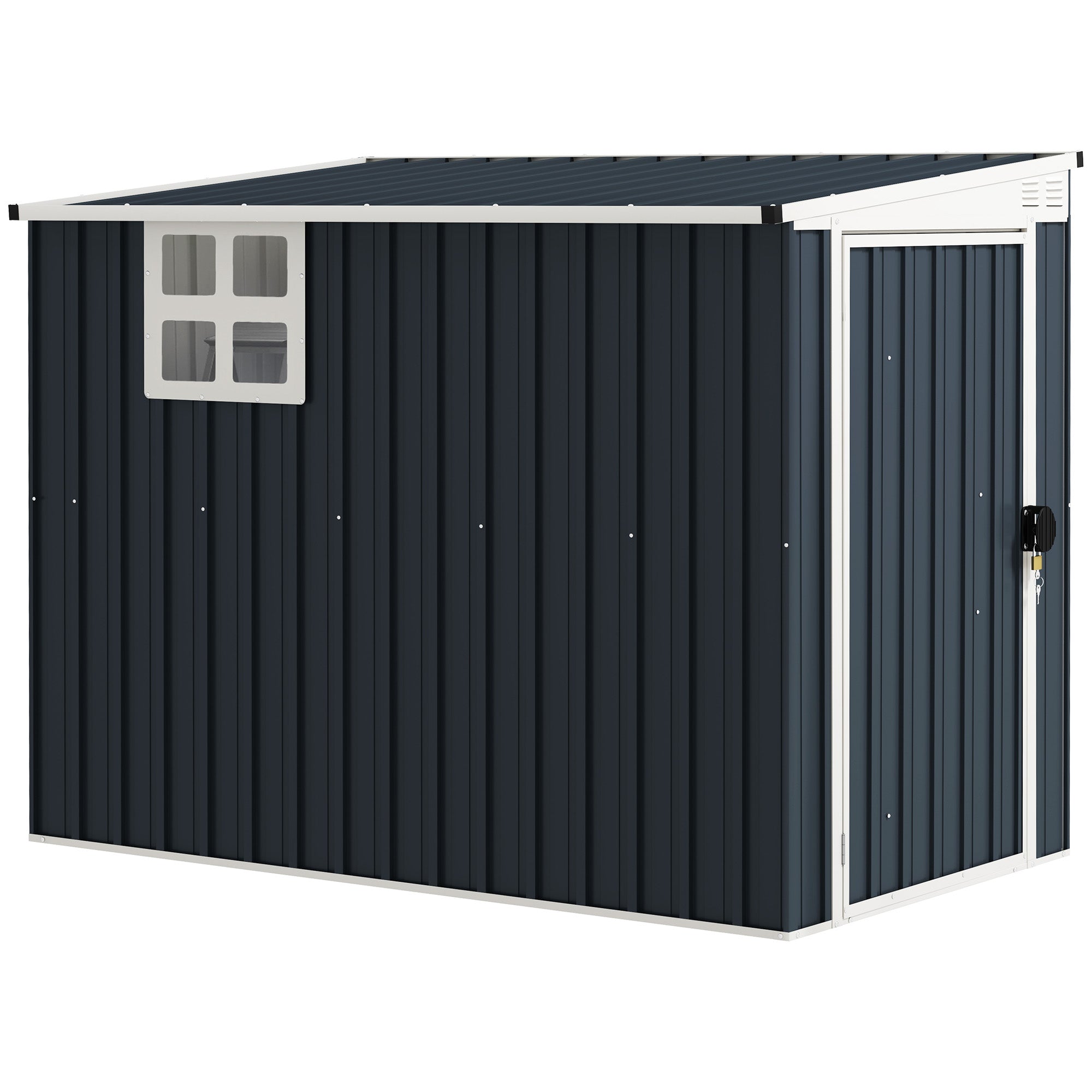 4' x 8' Outdoor Storage Shed, Metal Garden Shed with Window, 2 Vents and Lockable Door for Backyard, Garden, Patio Sheds at Gallery Canada