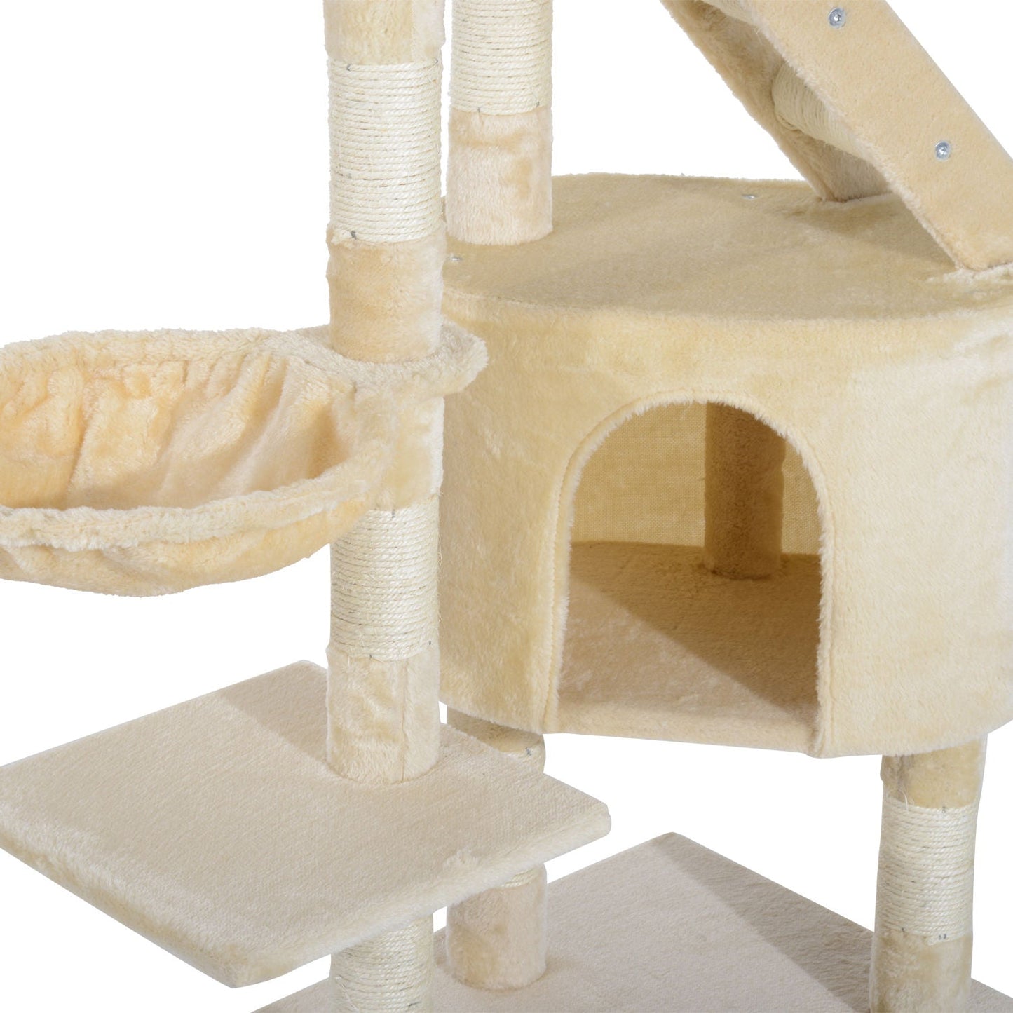 49” Deluxe Cat Tree Furniture Scratching Pet Tower Kitten Play Post (Creamy White) Cat Posts   at Gallery Canada