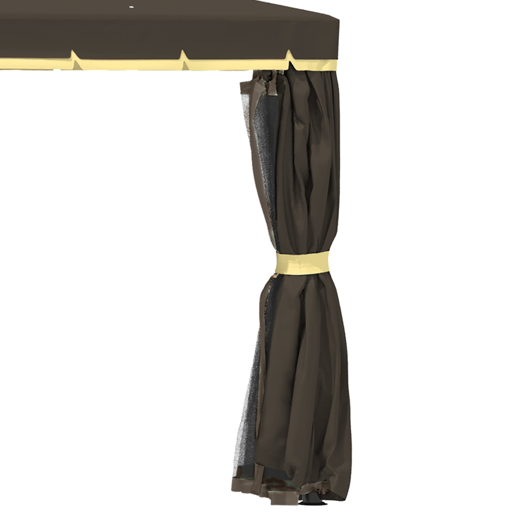 10' x 10' 2-Tier Outdoor Gazebo Canopy Tent with Zippered Mesh Sidewalls, Aluminum Frame for Patio, Backyard, Coffee Gazebos at Gallery Canada