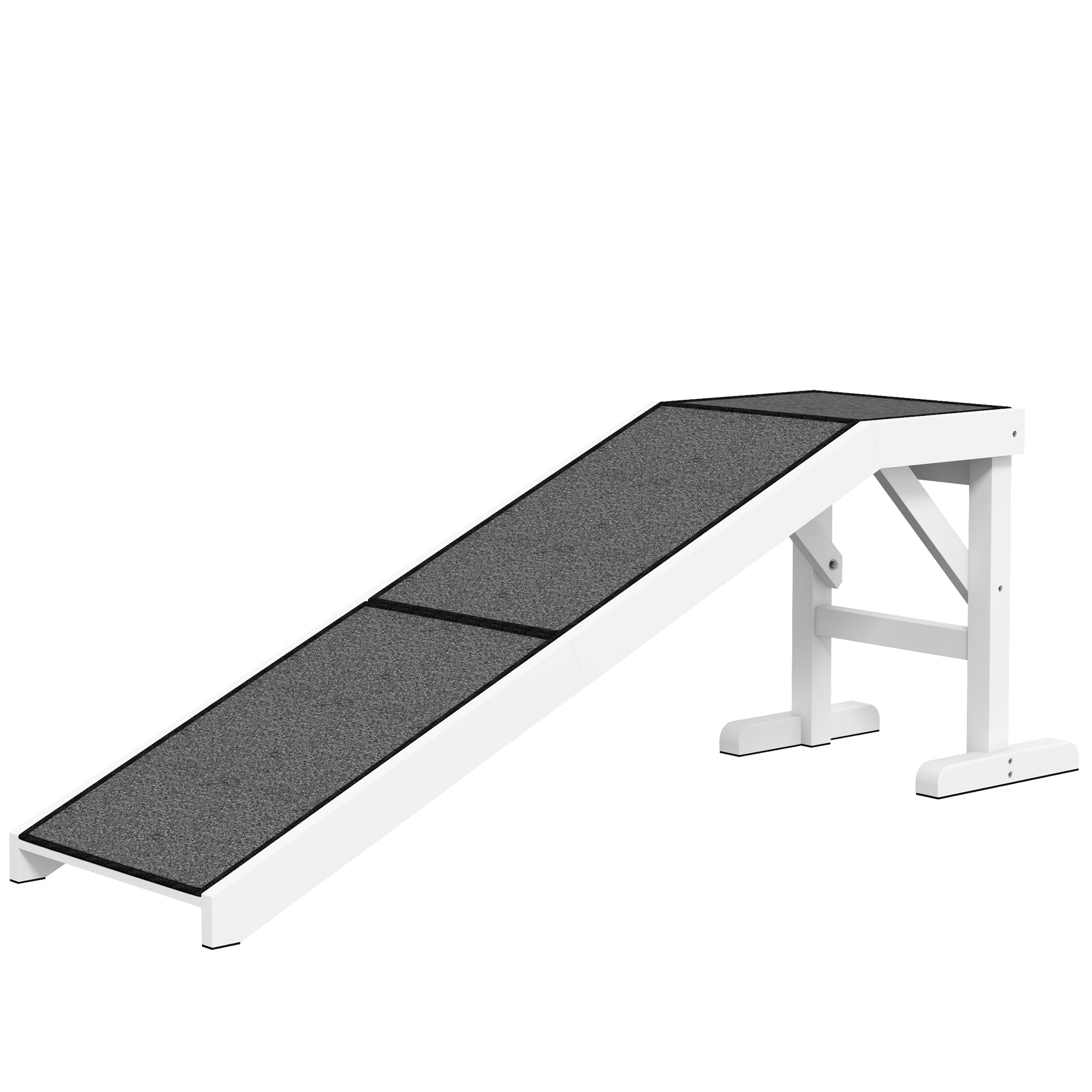 Pet Ramp Bed Steps for Dogs Cats Non-slip Carpet Top Platform Pine Wood 59