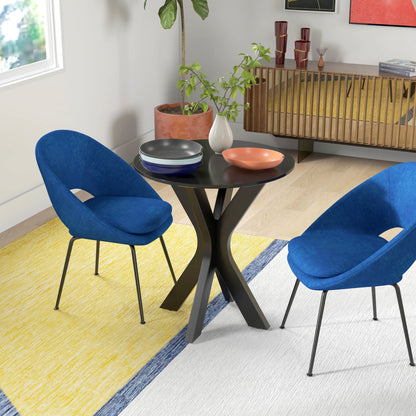 Round Dining Table, Modern Dining Room Table with Steel Curved Legs, Space Saving Small Kitchen Table, Black Bar Tables & Dining Tables   at Gallery Canada