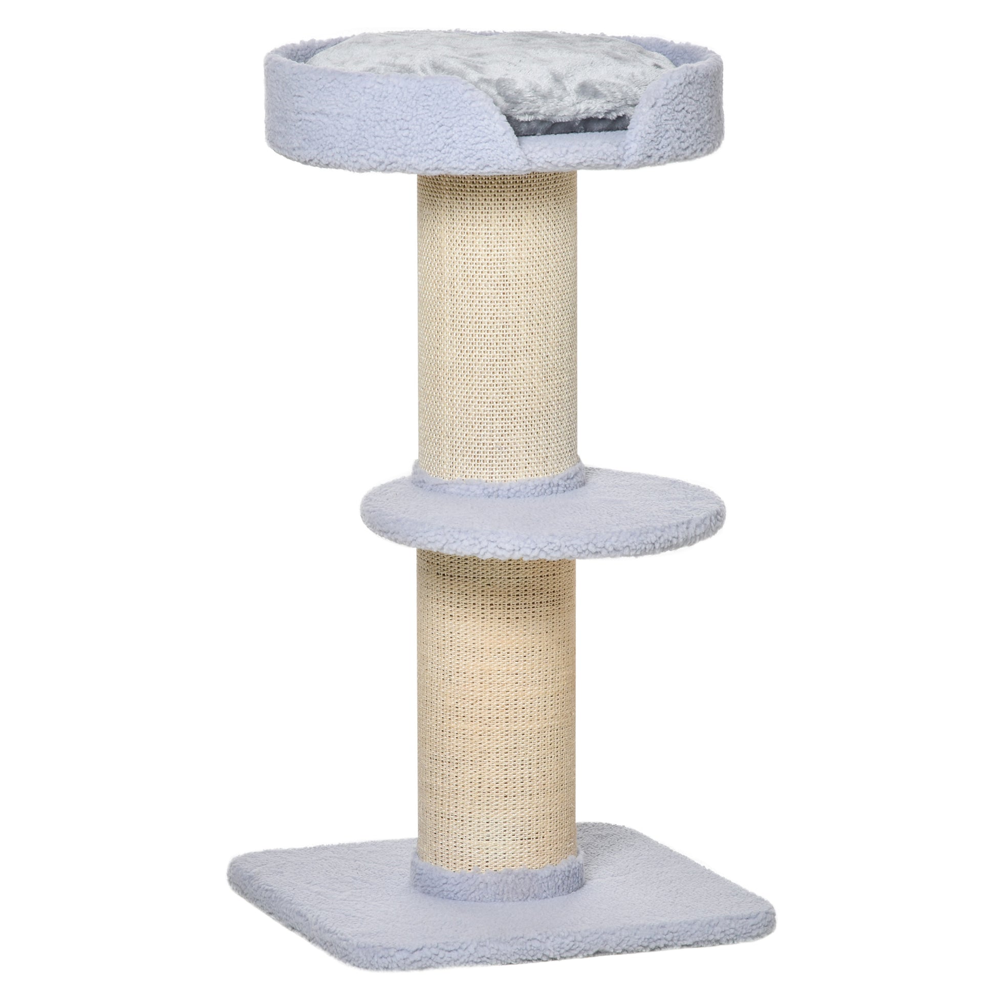 Cat Tree Kitty Tower with Sisal Mat Scratching Post, Cat Bed, Cushion, Perch, 18" x 18" x 36", Light Blue Cat Trees at Gallery Canada