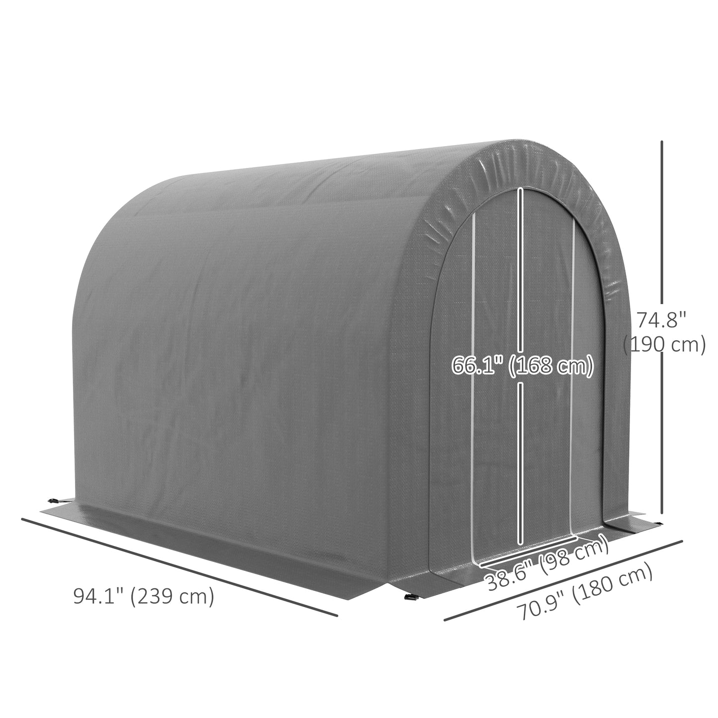 6' x 8' Outdoor Storage Shed, Heavy Duty Galvanized Steel Portable Shed for Bike, Motorcycle, Garden Tools, Dark Grey Sheds at Gallery Canada