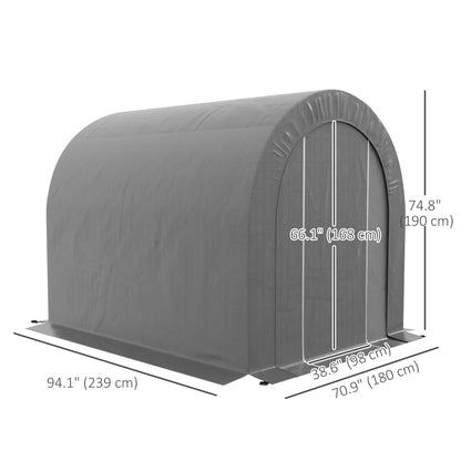 6' x 8' Outdoor Storage Shed, Heavy Duty Galvanized Steel Portable Shed for Bike, Motorcycle, Garden Tools, Dark Grey Sheds at Gallery Canada