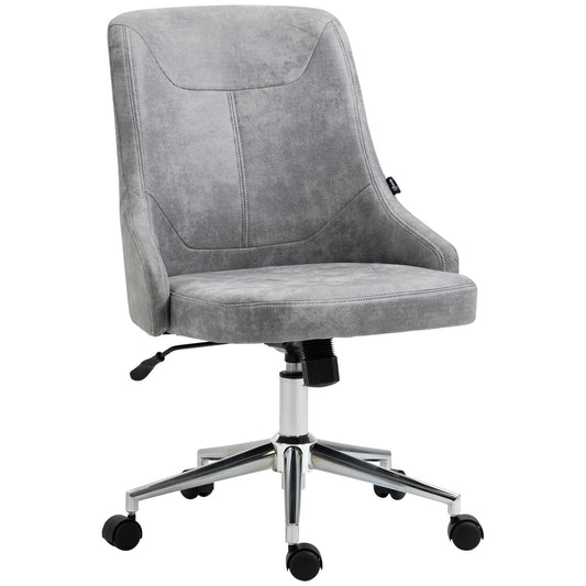 Mid-Back Home Office Chair, Height Adjustable Task Chair with 360 Degree Swivel, Light Grey Task Chairs   at Gallery Canada