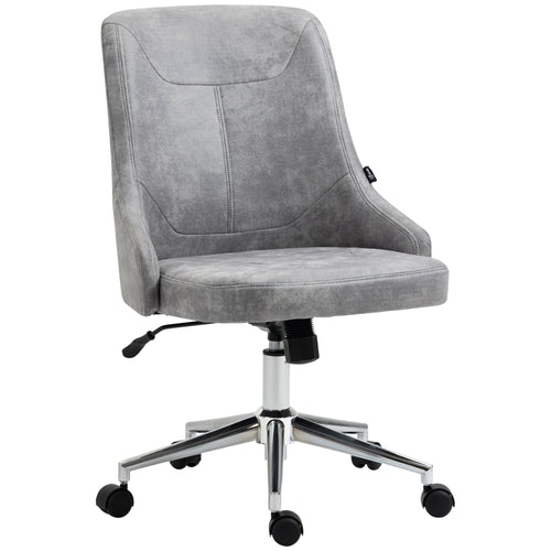 Mid-Back Home Office Chair, Height Adjustable Task Chair with 360 Degree Swivel, Light Grey