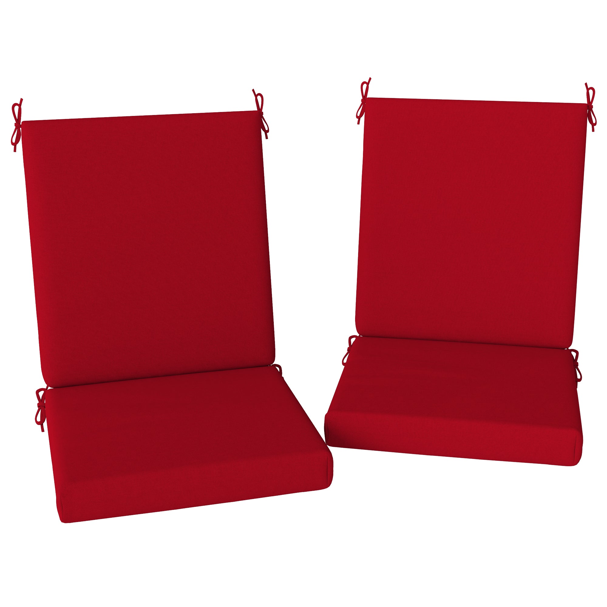 Outdoor Cushions Set of 2 for Dining Chairs, Outdoor Seat Cushions with Back, Fade-Resistant Yarn-Dyed Polyester, Wine Red Patio Chair Cushions at Gallery Canada