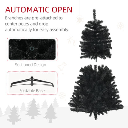 5ft Artificial Christmas Trees with Auto Open and Steel Base, Black Artificial Christmas Trees   at Gallery Canada