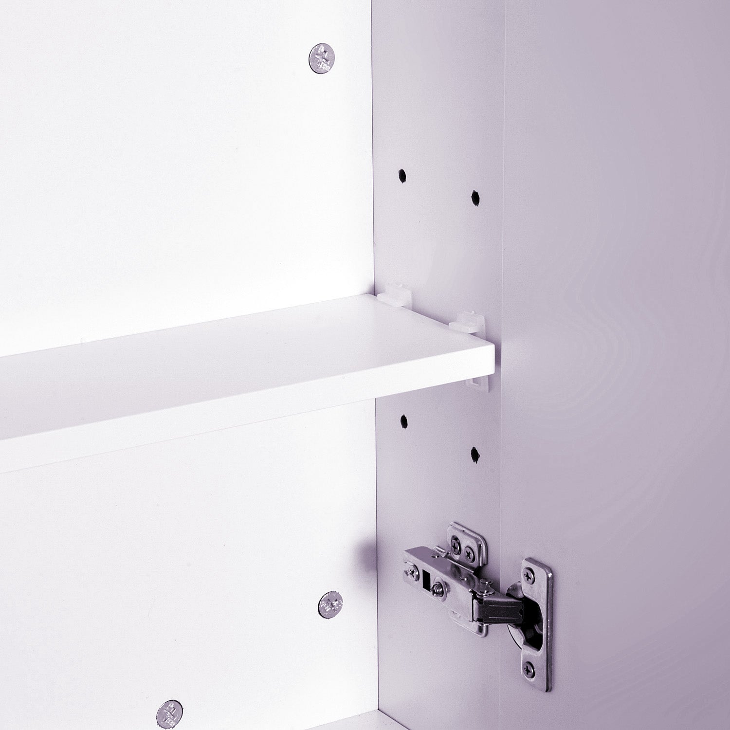 Wall Mount Mirrored Medicine Cabinet, Bathroom Mirror Cabinet with Adjustable Shelf, Double Soft Closing Doors, Light Lilac Mirror Medicine Cabinets at Gallery Canada