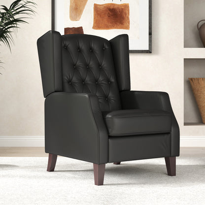 Faux Leather Armchair, Modern Accent Chair with Thick Padding for Living Room, Bedroom, Home Office, Black Accent Chairs at Gallery Canada