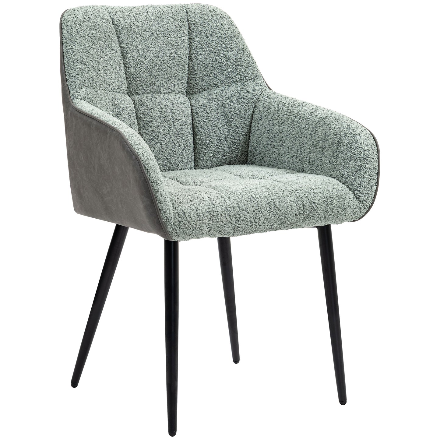 Accent Chair with Foot Pads, Living Room Chair with Chenille Fabric Front and PU Back, Green Accent Chairs   at Gallery Canada