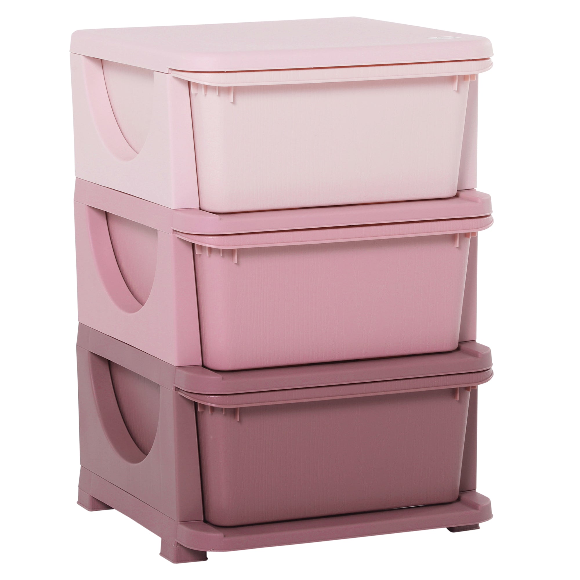 3 Tier Kids Toy Organizer and Storage Bins with 3 Plastic Drawers, Pink Baby & Kids Storage   at Gallery Canada