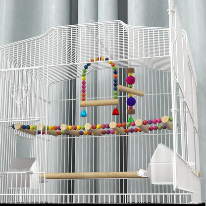 36" Bird Cage with Accessories, Handle, Mesh Cover, Tray, White Bird Cages   at Gallery Canada