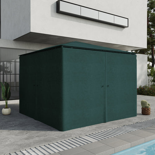 10' x 10' Universal Gazebo Sidewall Set with 4 Panels, Hooks/C-Rings Included for Pergolas &; Cabanas, Slate Grey