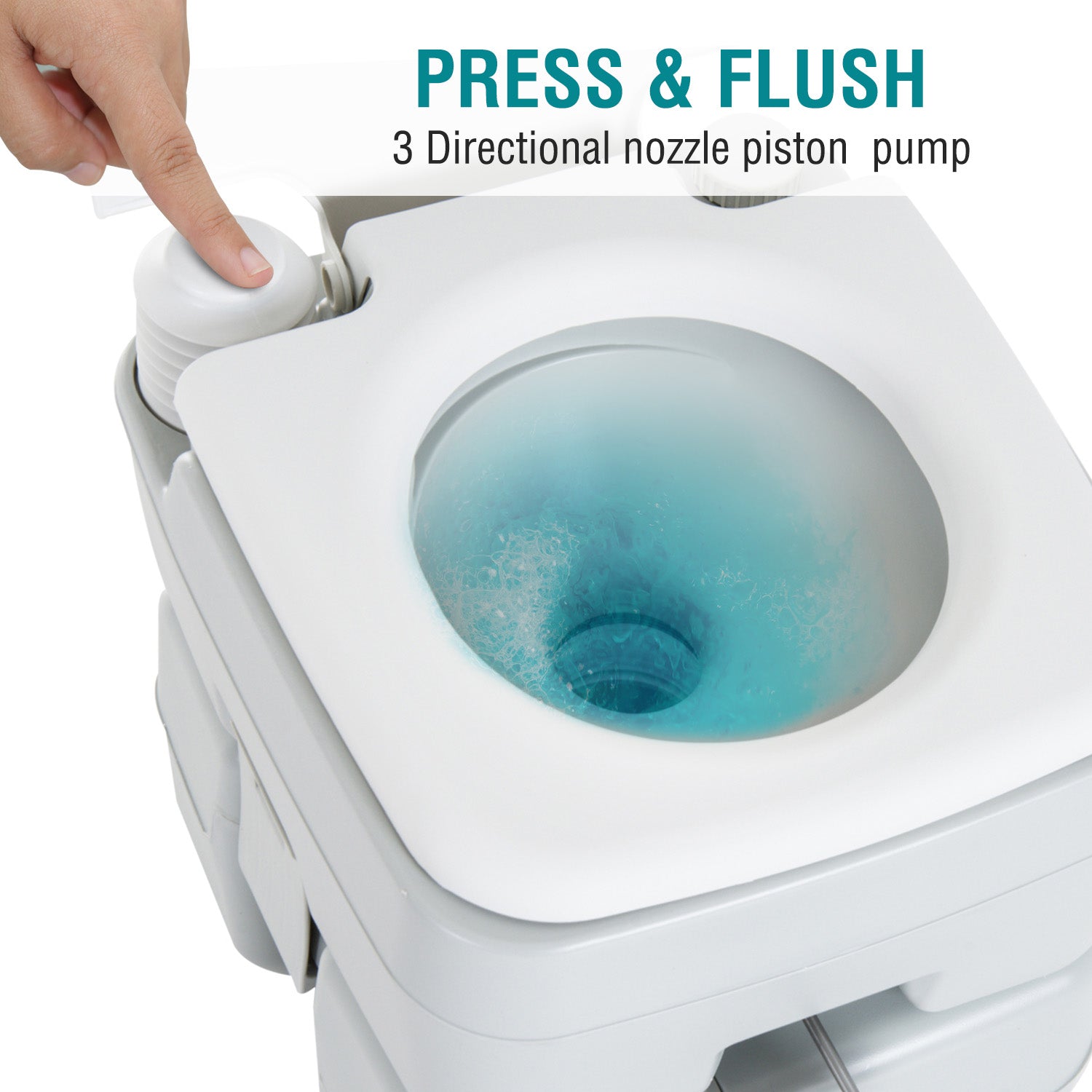 Outdoor Portable Travel Toilet Flushable Tank with Level Indicator 3 Way Pistol for Camping Boating Roadtripping 5.3 Gallon (20L) Camping Toilets at Gallery Canada
