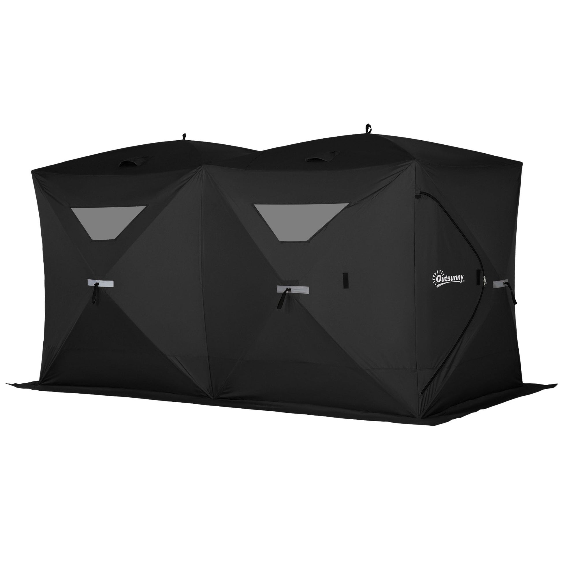 5-8 Person Pop-up Ice Fishing Shelter, Portable Ice Fishing Tent, Black Ice Fishing Tents Black  at Gallery Canada