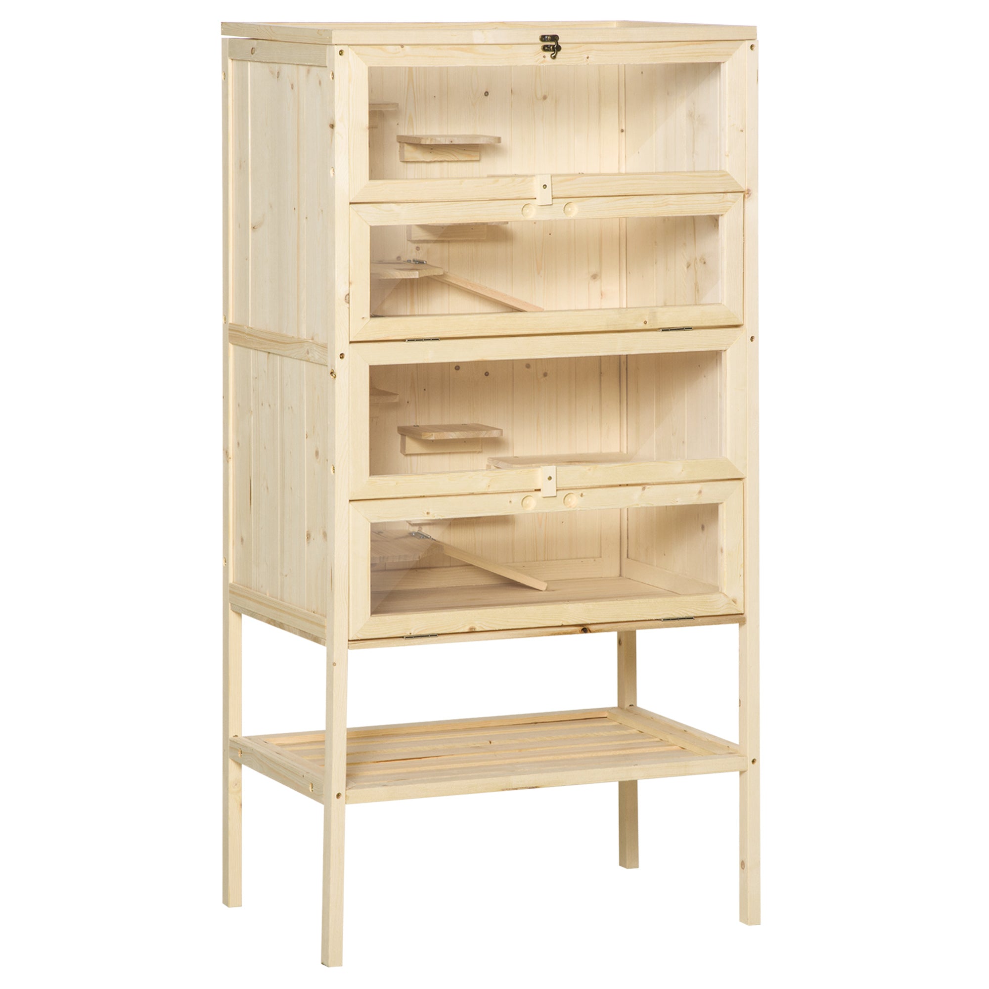 5 Tier Fir Wood Hamster Cage Mouse Rats Small Animals Play House Exercise Activity Center Hamster Cages Natural at Gallery Canada