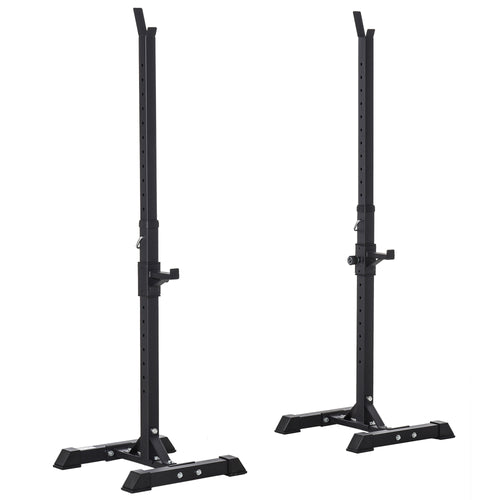 Adjustable Stable Power Squat Stand Portable 2 Bars Barbell Holder Weight Rack Black