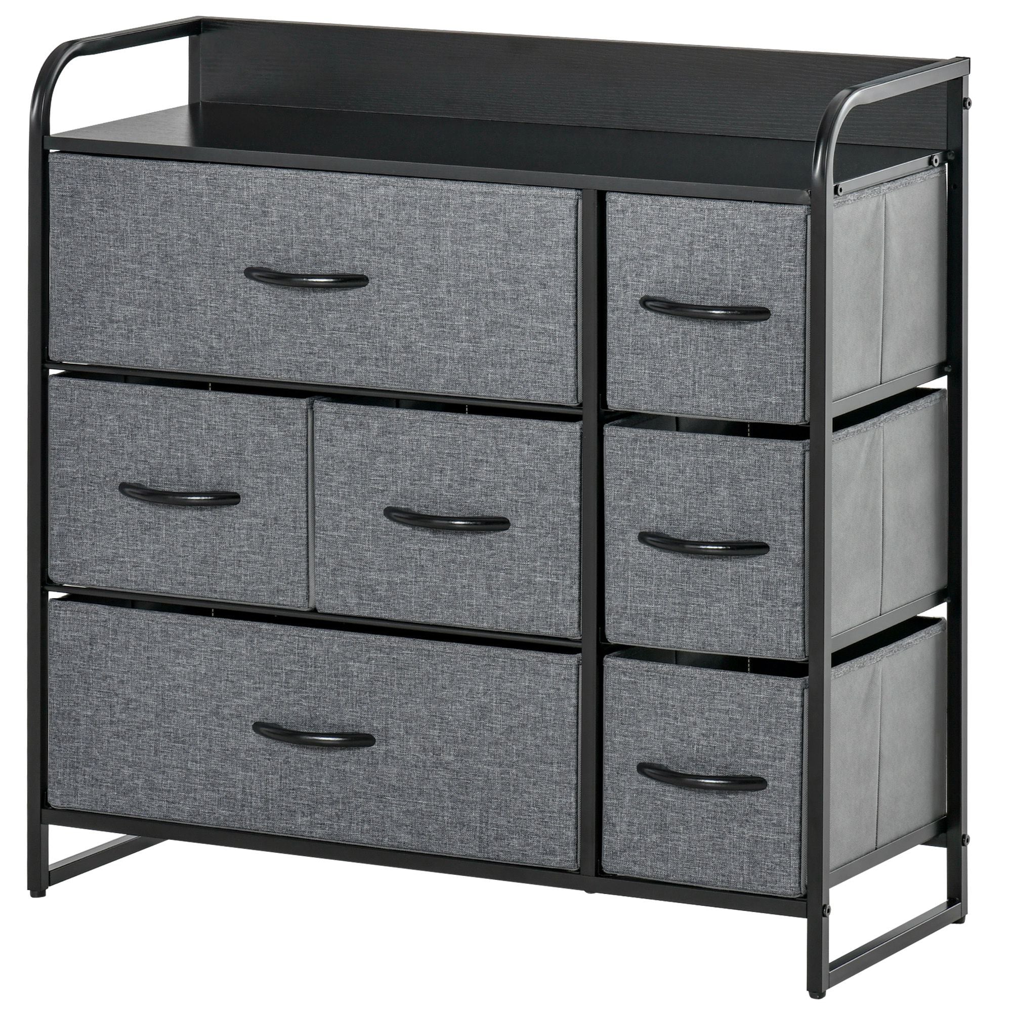 7-Bin Dresser Storage Tower Cabinet Organizer Unit, Easy Pull Fabric Bins with Metal Frame for Bedroom Storage Cabinets   at Gallery Canada