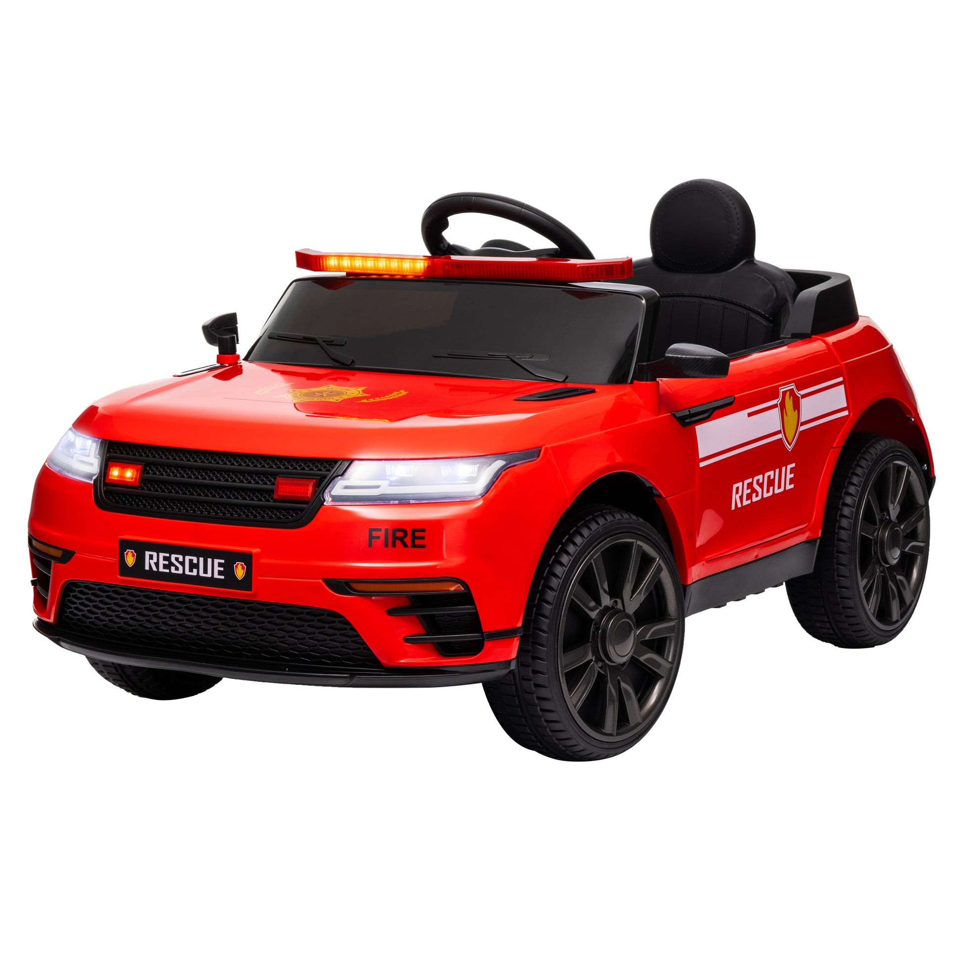 12V Kids Electric Fire Truck w/ Remote Control, Spring Suspension, Training Wheel, Siren, Music, Light, Horn, Red Electric Toy Cars   at Gallery Canada