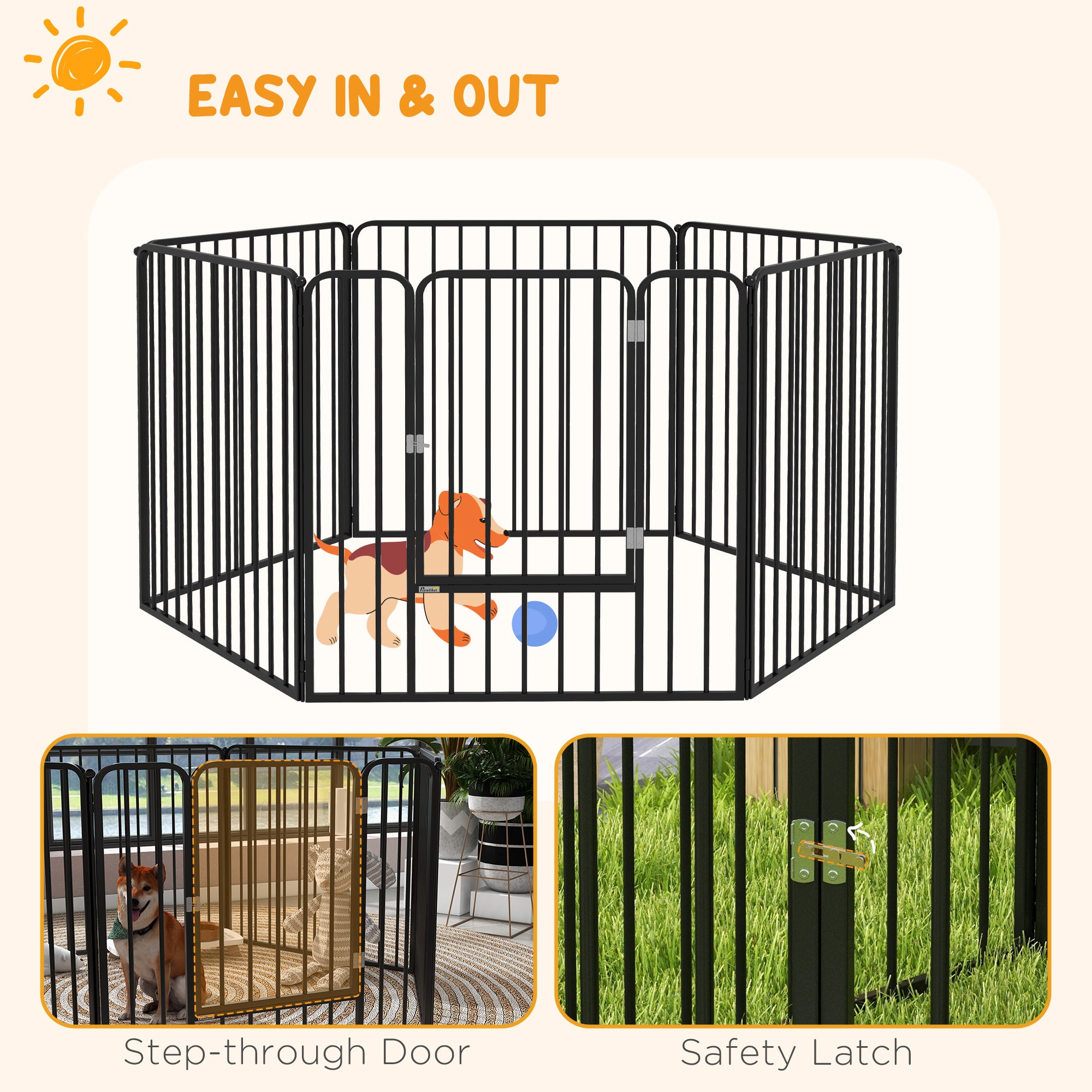 Dog Fence Outdoor 6 Panels 31.5