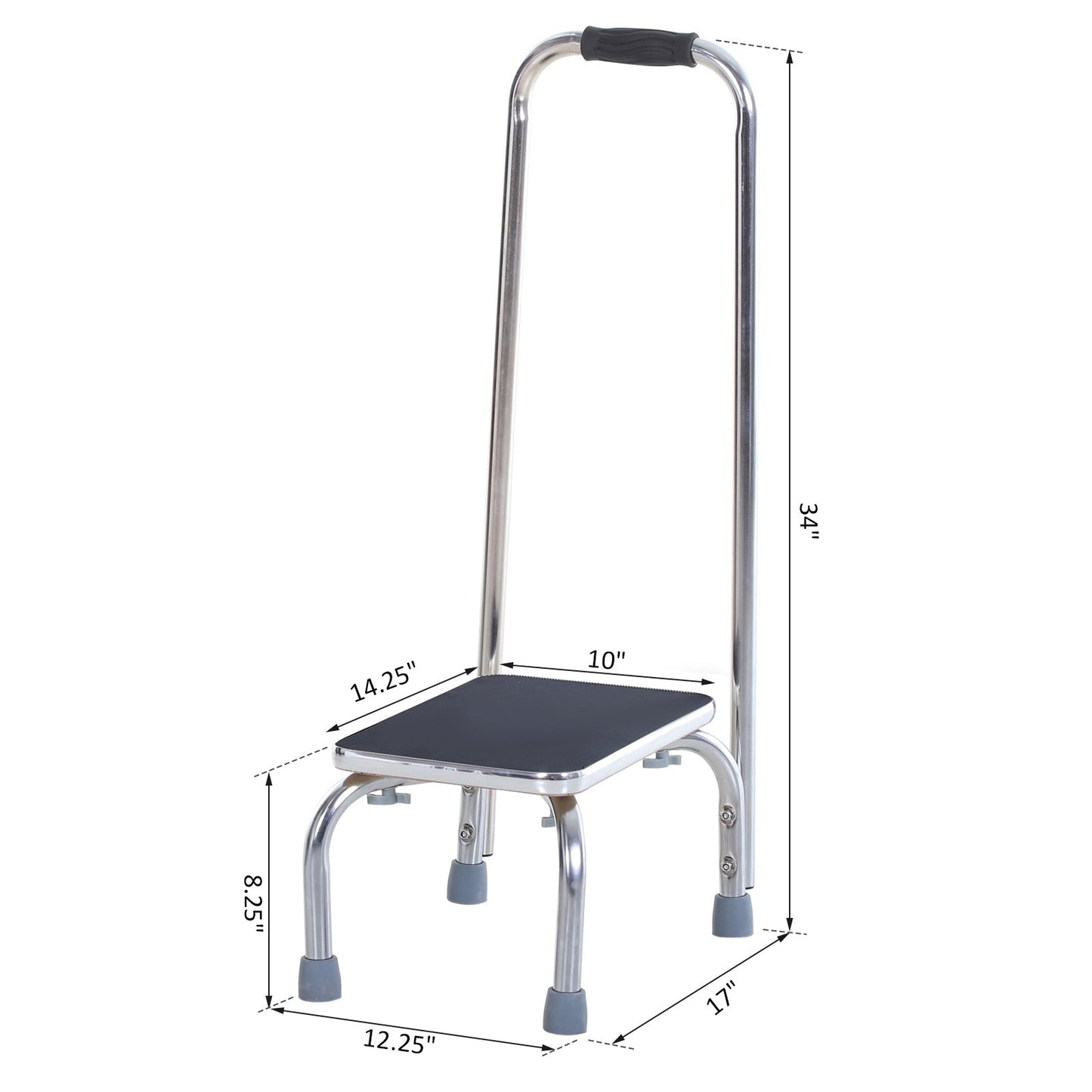 Step Stool with Handle for Adults and Seniors, Heavy Duty Metal Foot Step Stool for Elderly, Portable Stool with Anti-slip Design Ladders   at Gallery Canada