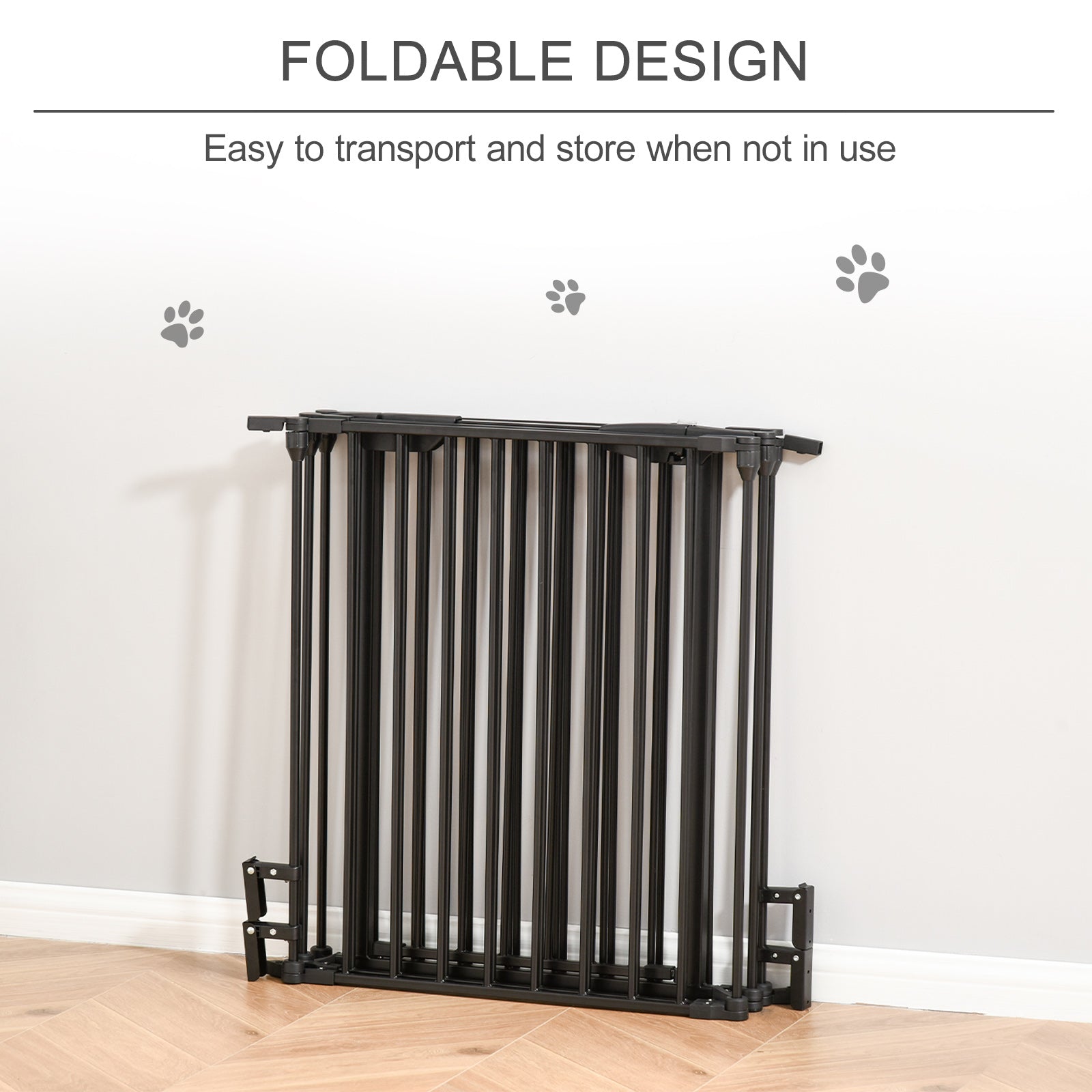 Foldable Dog Playpen Indoor for Small Medium Dogs with Door, for Stairway, Doorway, Hallway, Black Houses, Kennels & Pens   at Gallery Canada