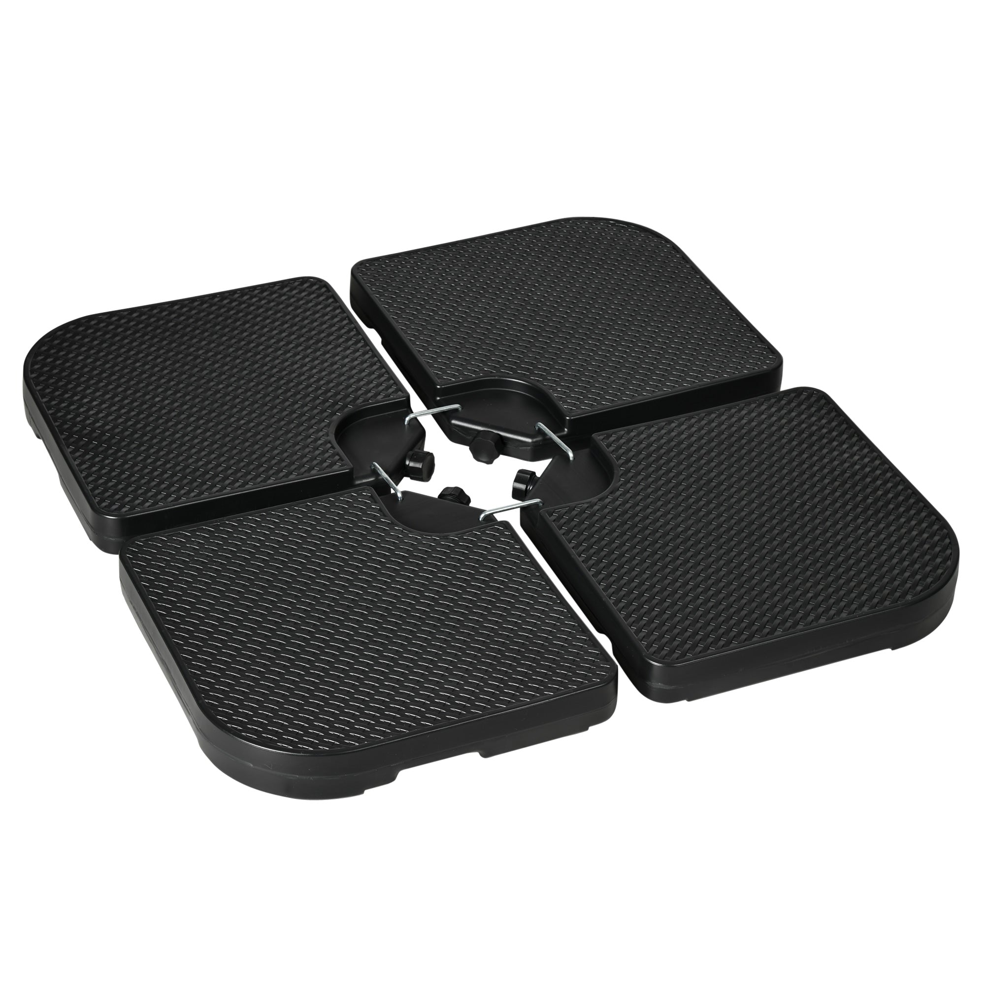 4PCs Cantilever Umbrella Base Weights for Offset Banana Parasol, HDPE Water or Sand Filled Patio Umbrella Weights for Cross Base Stand with Built-in Handles, Black Umbrella Bases Black at Gallery Canada