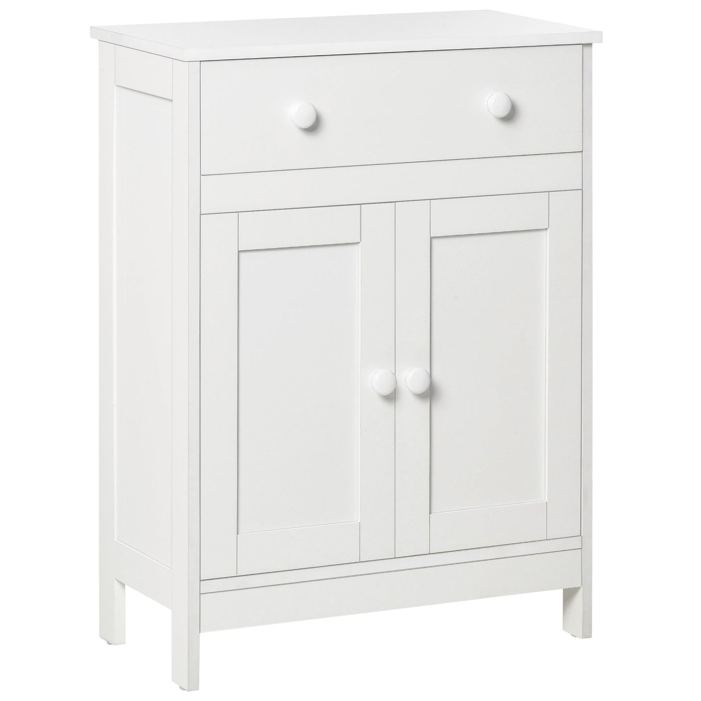 Bathroom Cabinet, Freestanding Accent Sideboard with Storage Drawer &; Adjustable Shelf, White Bathroom Cabinets White  at Gallery Canada