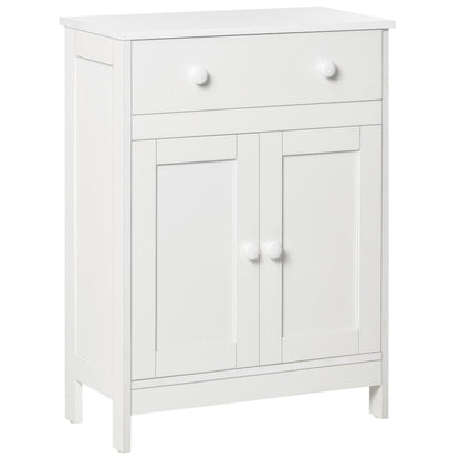 Bathroom Cabinet, Freestanding Accent Sideboard with Storage Drawer &; Adjustable Shelf, White Bathroom Cabinets White  at Gallery Canada