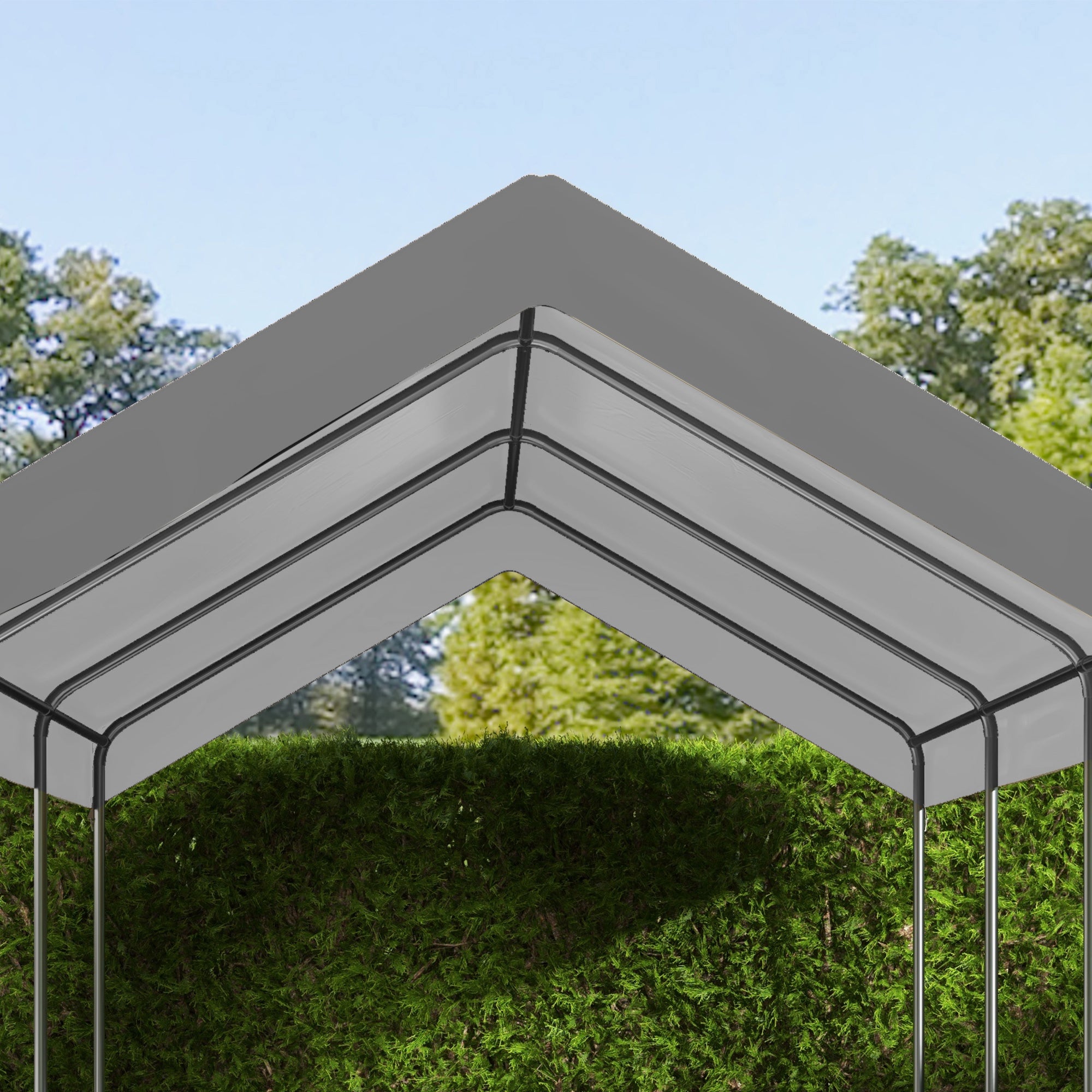 10 x 20ft Carport Replacement Canopy, UV Resistant Garage Car Cover with Ball Bungee Cords, Dark Grey Gazebo Canopy Replacement at Gallery Canada