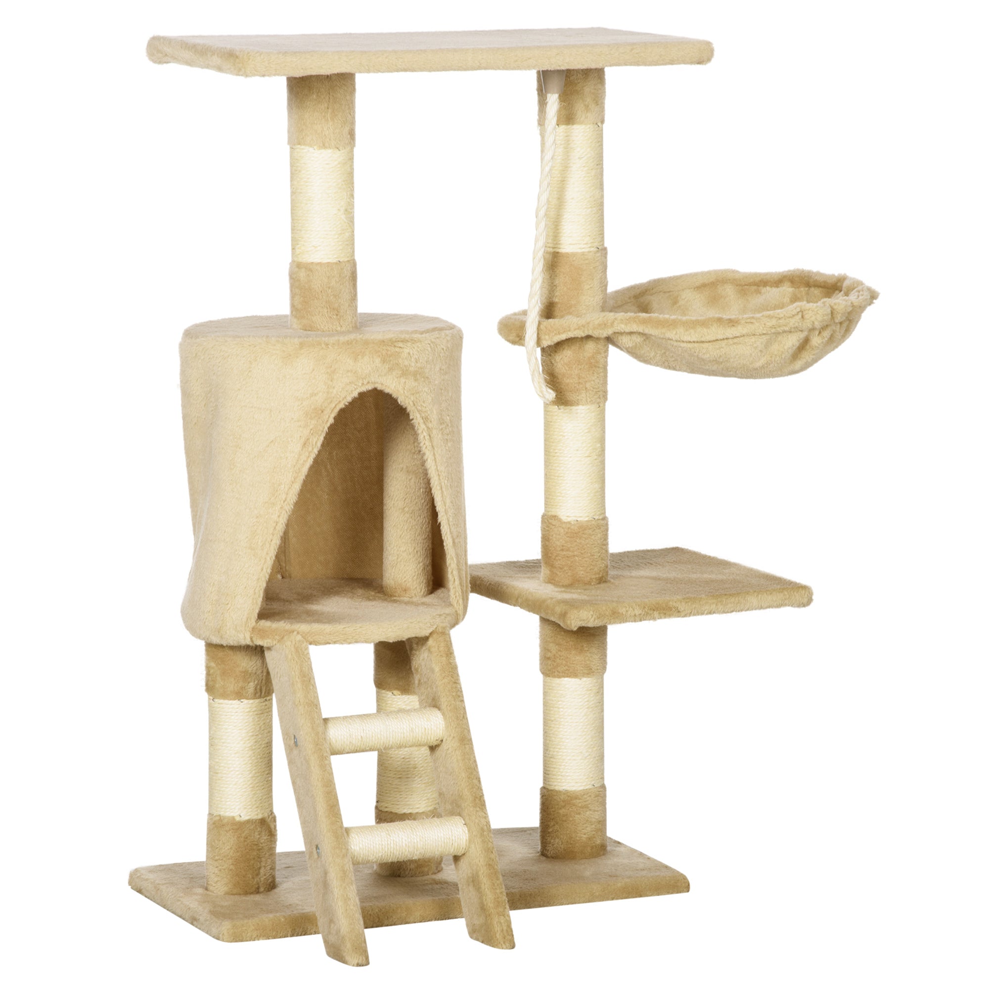 37.8” Cat Activity Tree Tower Center Scratching Pet Furniture Brown Cat Towers   at Gallery Canada