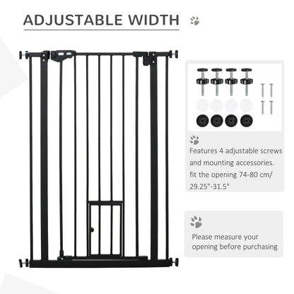 41" Easy Open Indoor Dog Gates for Doorways, House, Stair - Black Houses, Kennels & Pens   at Gallery Canada