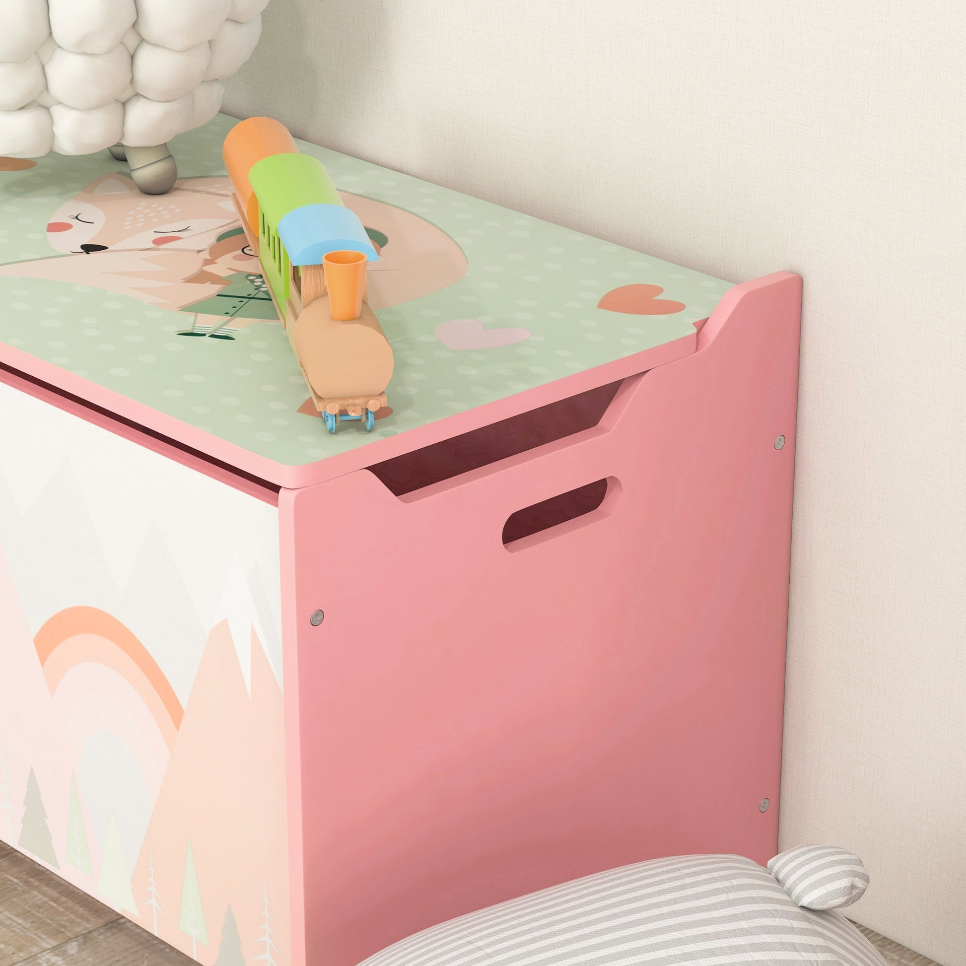 Toy Box with Lid, Toy Chest Storage Organizer for Bedroom with Safety Hinge, Pink Baby & Kids Storage   at Gallery Canada