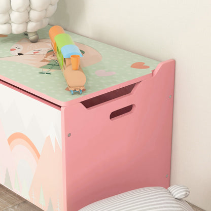 Toy Box with Lid, Toy Chest Storage Organizer for Bedroom with Safety Hinge, Pink Baby & Kids Storage   at Gallery Canada