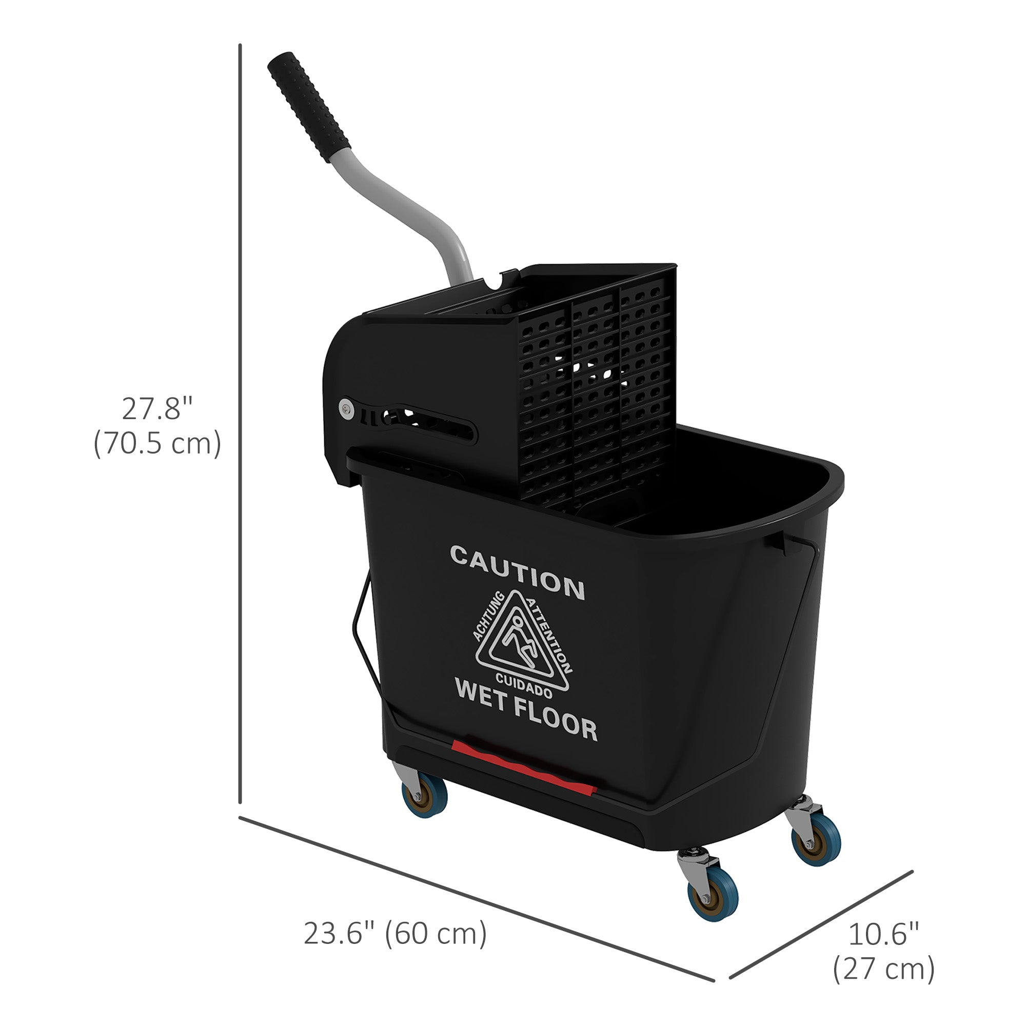 Mop Bucket with Wringer, Mop Bucket on Wheels for Floor Cleaning, 5 Gallon, Separate Dirty and Clean Water, Black Household Supplies at Gallery Canada