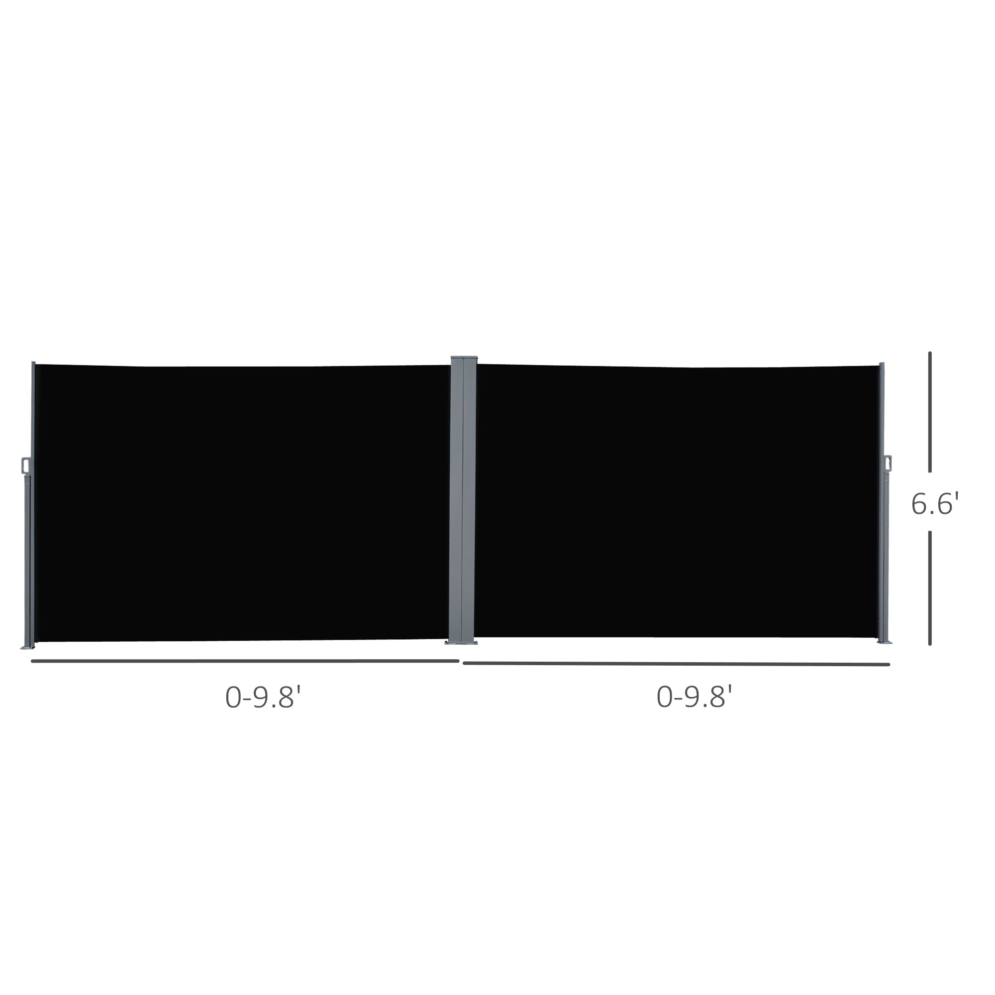 Patio Retractable Double Side Awning, Folding Privacy French Screen Fence, Privacy Wall Corner Divider, Garden Outdoor Sun Shade Wind Screen, Indoor Room Divider, Black Side Awnings at Gallery Canada