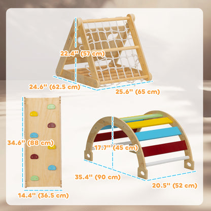 7 in 1 Pikler Triangle Set with Ramp, Arch Ladder, for 18-48 Months, Multicolour Baby Gym & Playmats   at Gallery Canada